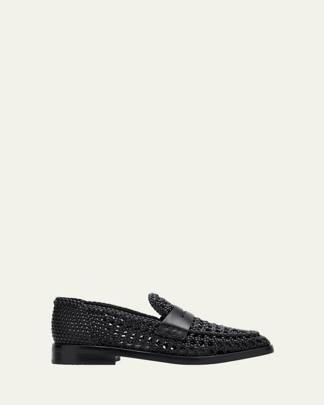 Alexa Macrame Leather Loafers